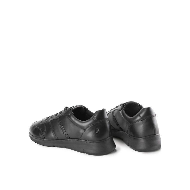 HM017 SEPATU SNEAKER PRIA HUSH PUPPIES ORIGINAL KULIT FULL BLACK POLOS