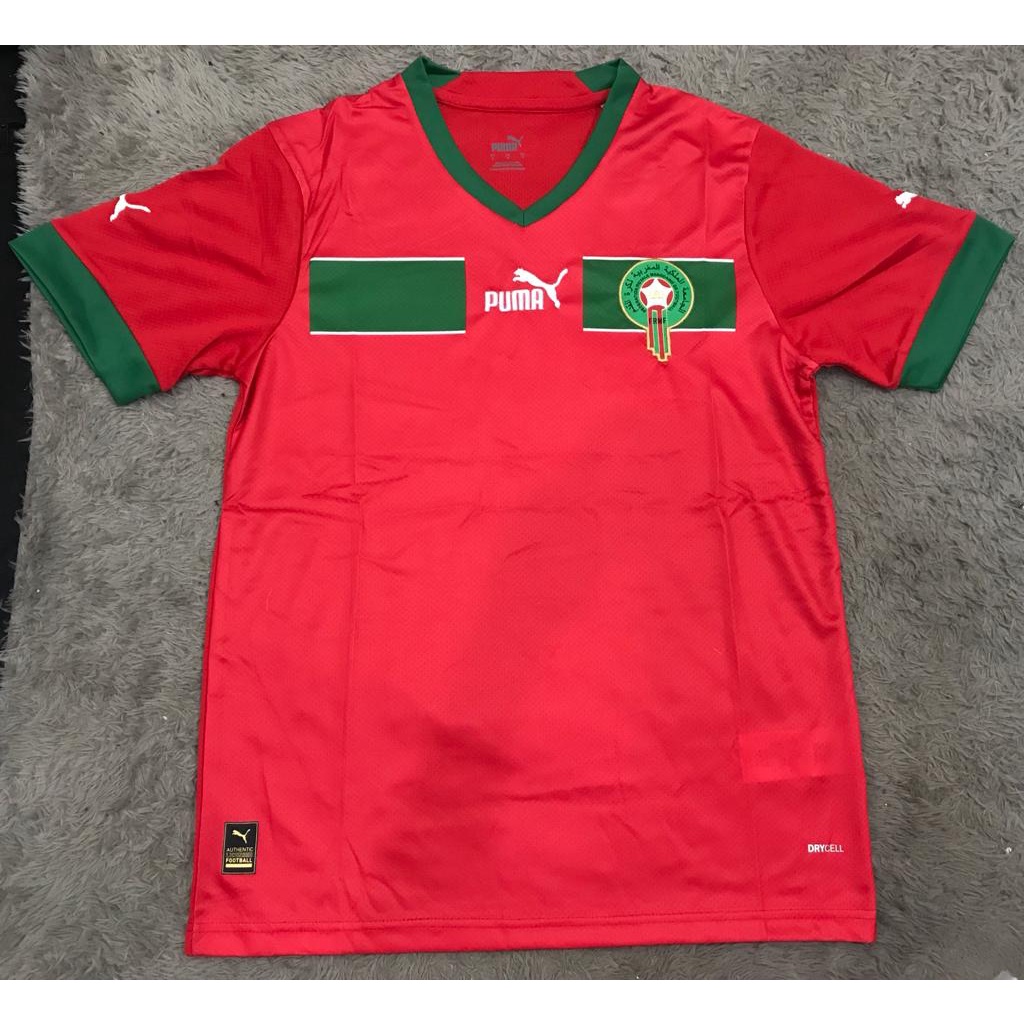 Jersey bola maroko home 2022 - 2023 garde ori import