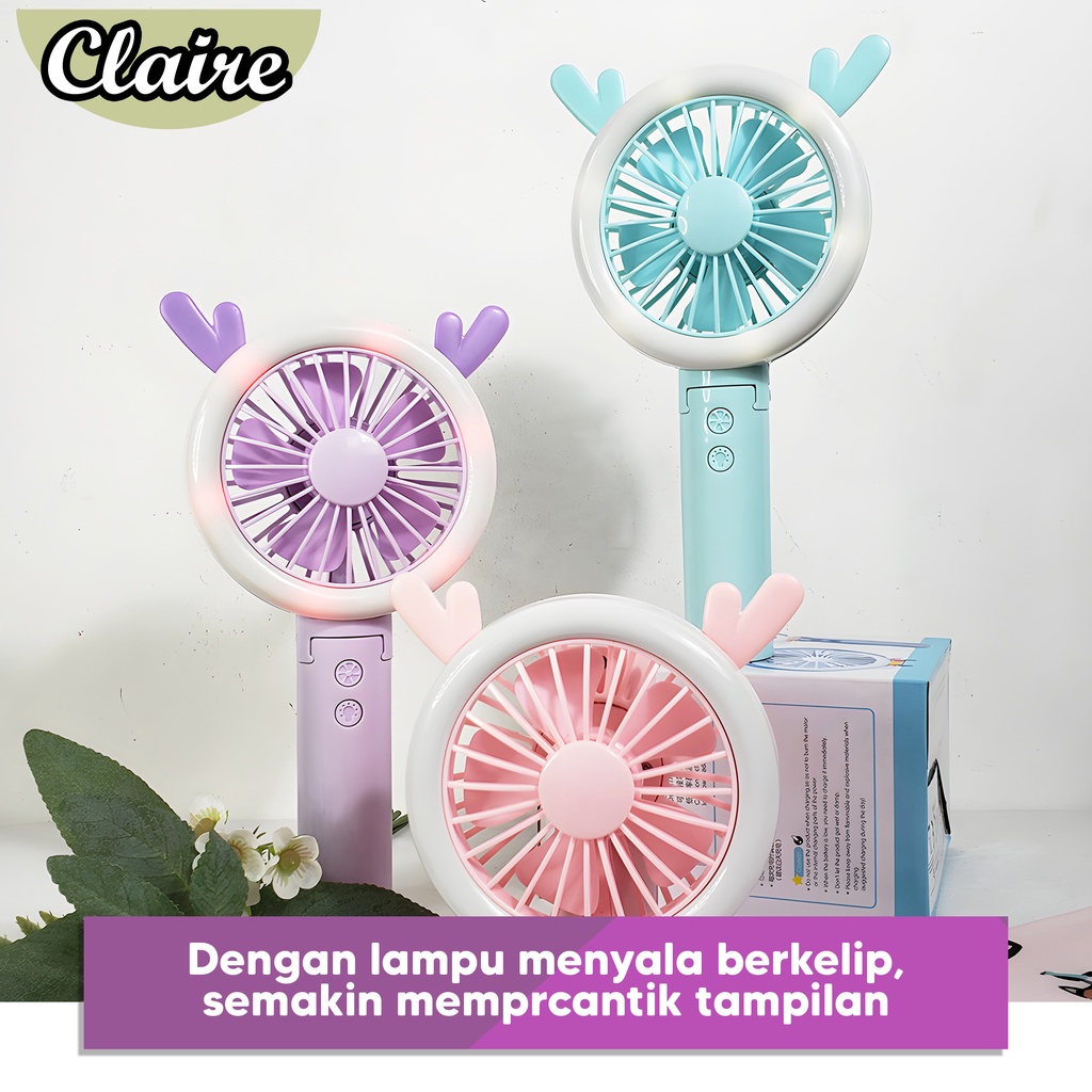 Kipas Portabel Mini Tanduk Rusa / Hand Fan USB / Tanduk Rusa Mini Fan Portabel