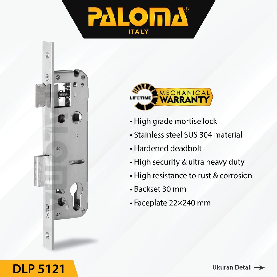 PALOMA DLP 5121 Digital Lock Smart Slim Door Frame Aluminium WiFi PASSWORD FINGERPRINT HITAM BLACK