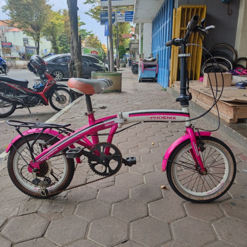 Sepeda Lipat Phoenix Bekas / Second 16" Pink