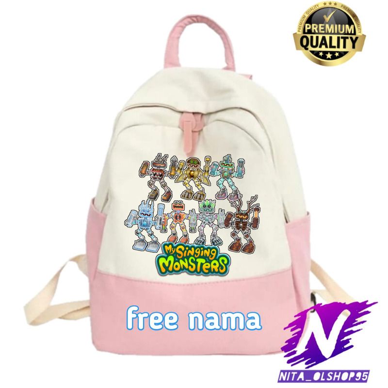 tas ransel anak sekolah sd tk mysinging monsters karakter