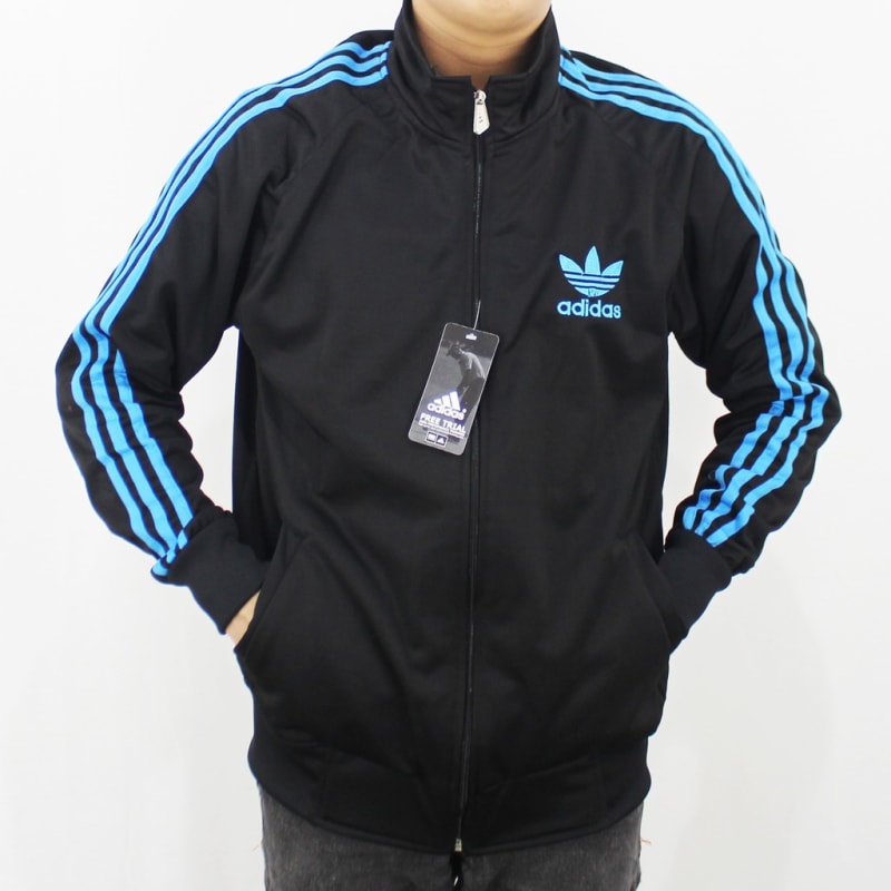 JAKET TRAINING ADIDAS SIZE M L XL - JAKET ADIDAS FIREBIRD HITAM LIST BIRU - JAKET FIRE BIRD ADIDAS T