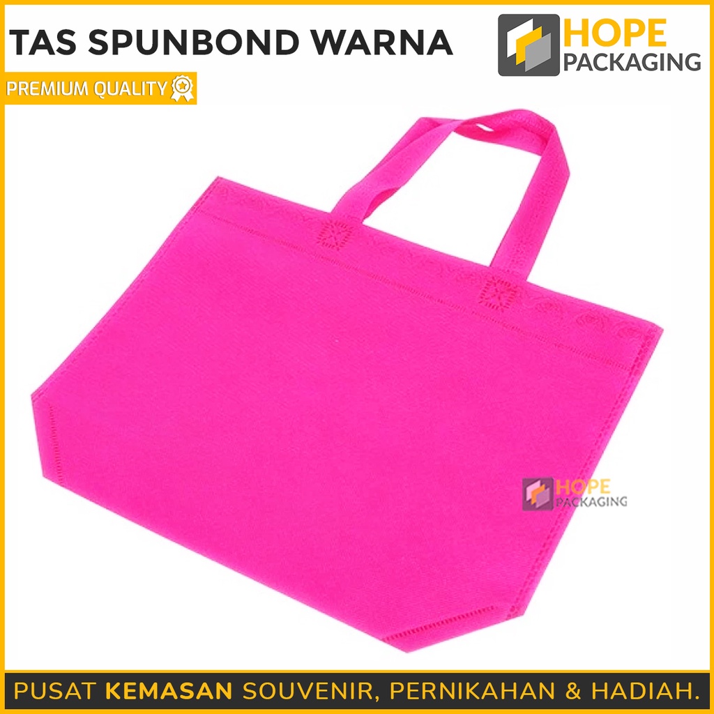 Tas Kain Spunbond Warna SIZE M  / Tas Goodie Bag Souvenir Ulang Tahun / Tas Kain Polos / Tas Handle Box