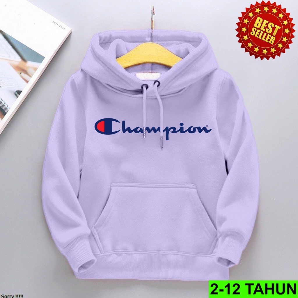 Champ Jumper Hoodie Anak II Jaket Hoodie Anak Viral Bahan Fleece Size M - XL ( Laki Laki &amp; Peremepuan )