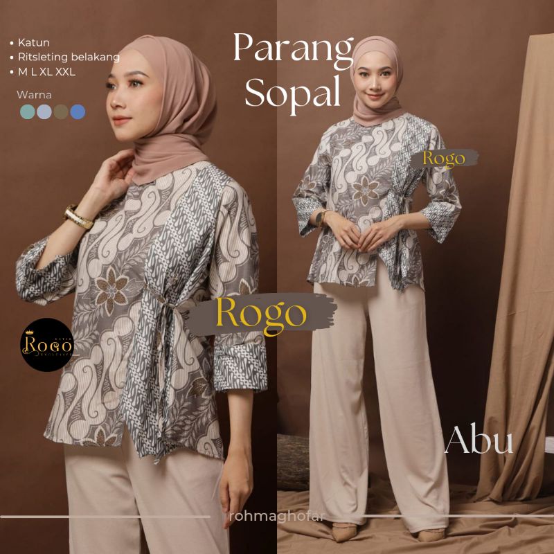 Blouse Batik Wanita Motif Parang Atasan Batik Wanita Baju Kantor Modern