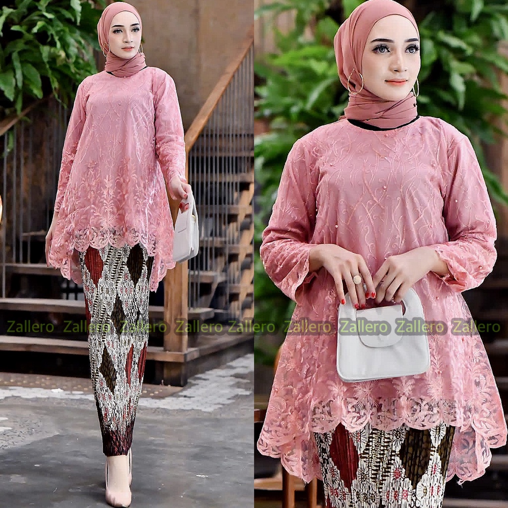 KEBAYA MUSLIM SET KEBAYA MODERN AZKIA BLOUSE AZKIA TILE BLOUSE KONDANGAN KEBAYA WISUDA KEBAYA PESTA