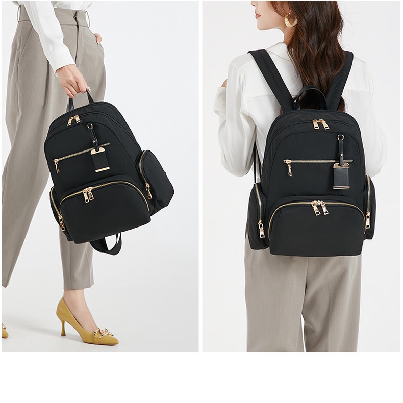 SmallLee Tas Ransel Laptop Wanita Bisnis Tahan Air Tahan Guncangan Tas Komputer 14 Inch untuk Wanita