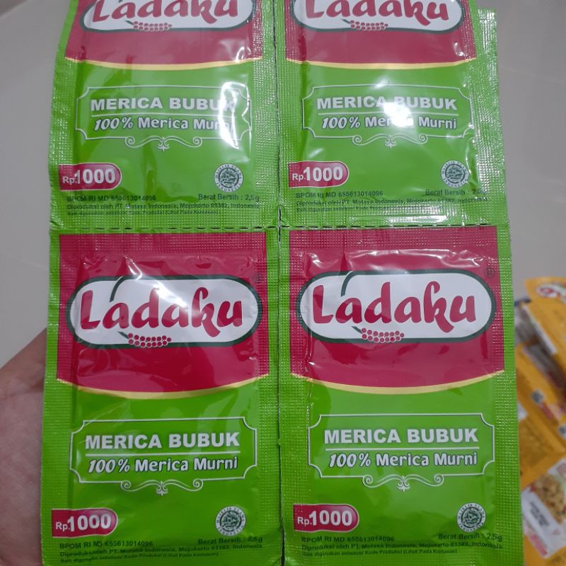 

Ladaku merica bubuk renteng isi 10 bks per bungkus 2,5 gr