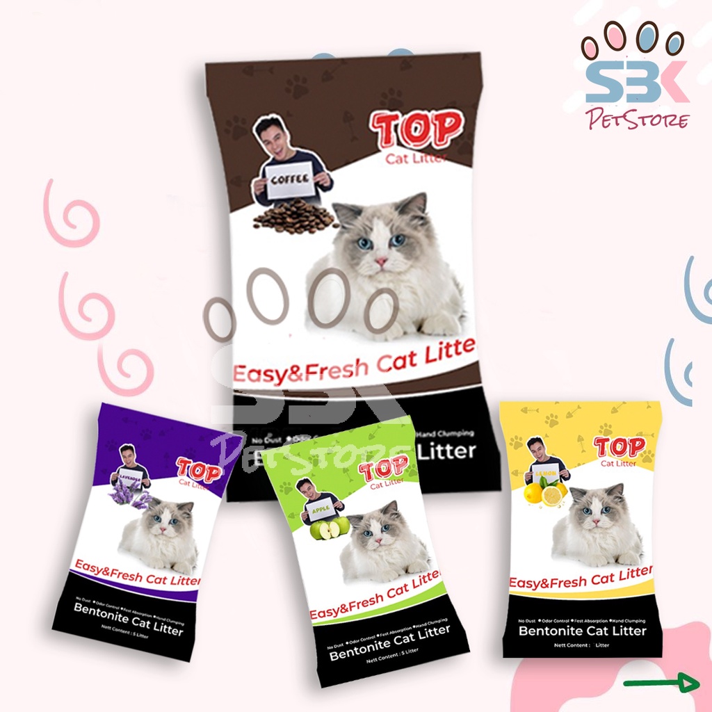 Top Cat Litter 10 Liter Pasir Kucing Bentonite Gumpal Wangi