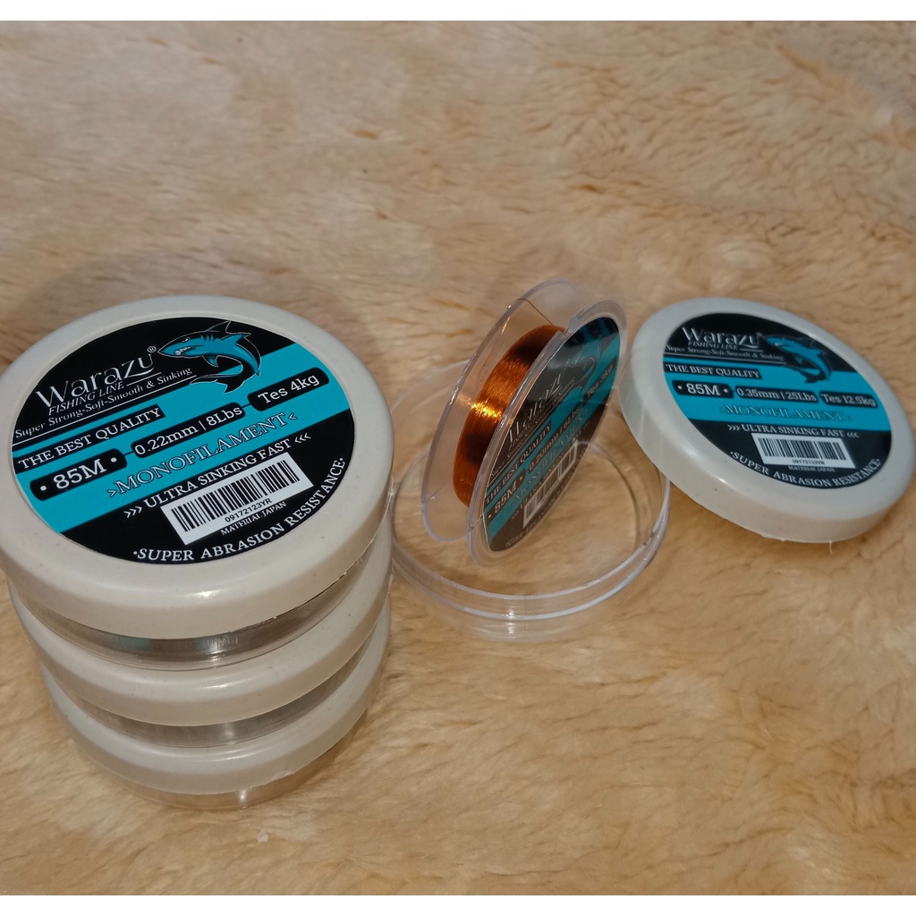 SENAR PANCING WARAZU WARNA TEMBAGA/GOLD/EMAS KEMASAN CEPUK PANJANG 85 METER UKURAN READY DARI 0.10mm