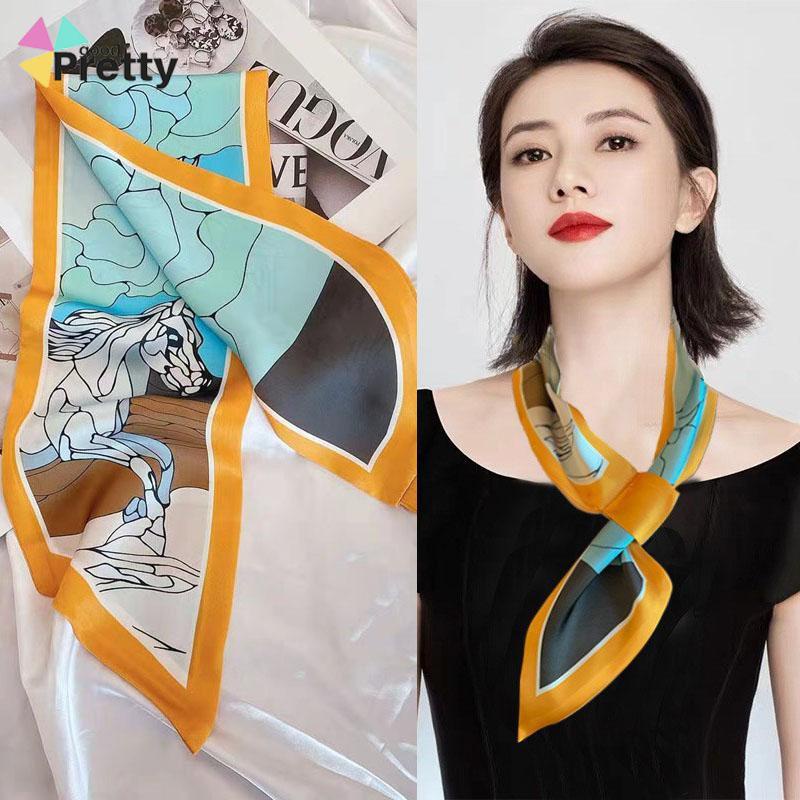 Syal kecil silk kecil bertepi lebar-mencocokkan semua-pertandingan fashion tipis wanita - PD