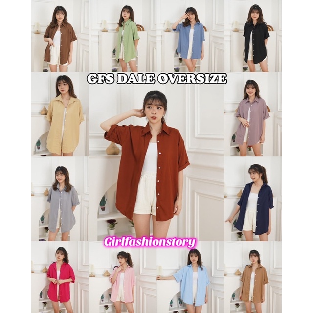 GFS DALE OVERSIZE KEMEJA OUTER SHIRT ATASAN WANITA