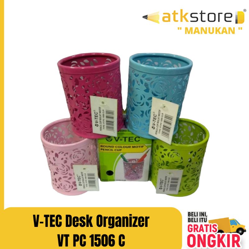 

V TEC PENCIL CUP TEMPAT PEN BULAT MOTIF PC 1506 C