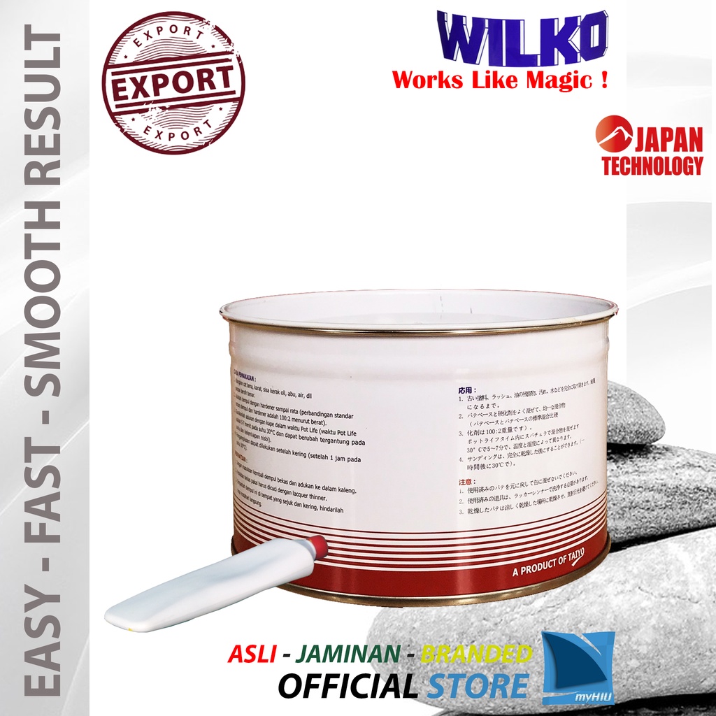 Dempul Plastik Besi Kayu 0,8 kg - Plastic Metal Wood Filler Polyester Putty WILKO