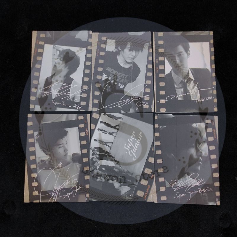 OFFICIAL SUPER JUNIOR STAR COLLECTION CARD B/W FILM CARD LEETEUK HEECHUL YESUNG SHINDONG EUNHYUK SIW