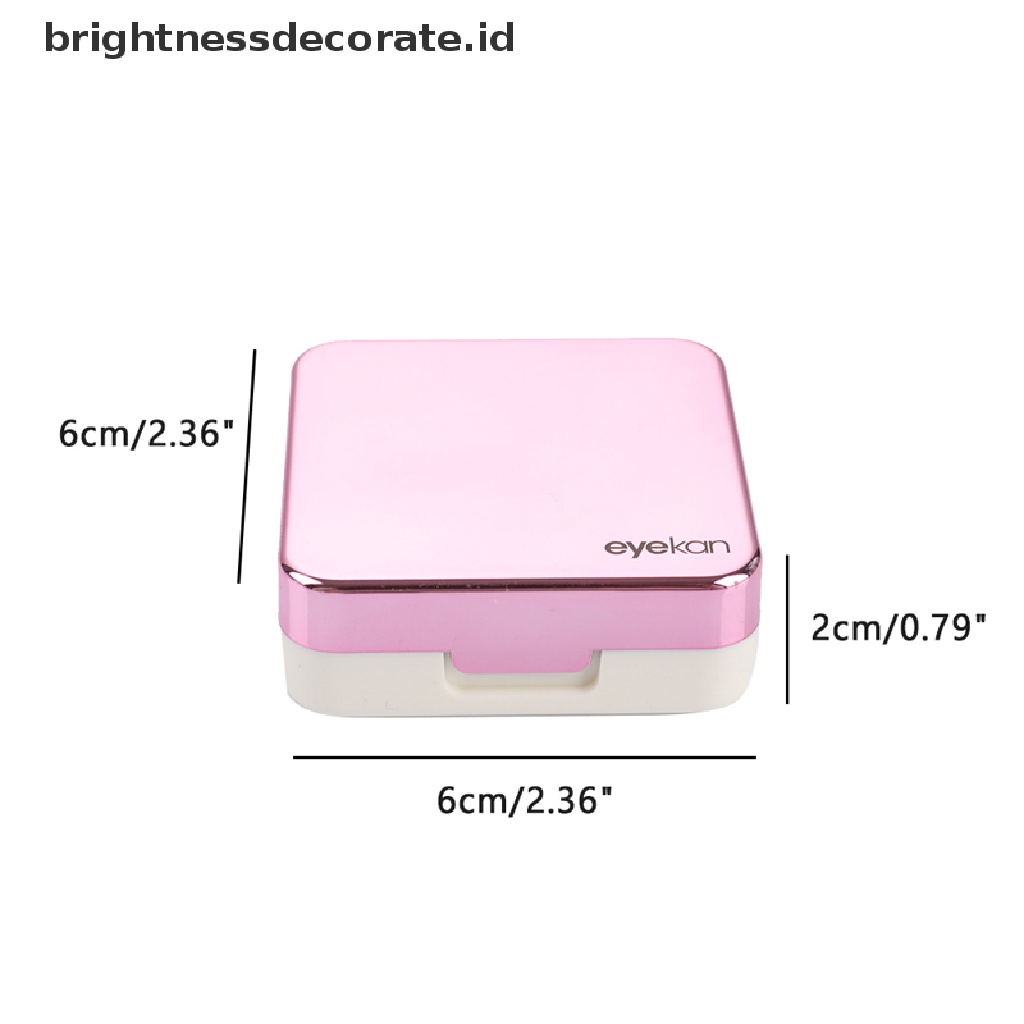 [Birth] Fashion Contact Lens Case Cermin Wadah Perendam Bisnis Travel Holder Kit [ID]