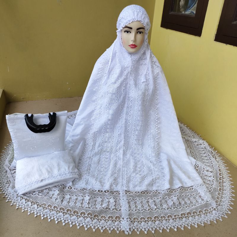 MUKENA PRADA SUTRA PARIS PUTIH