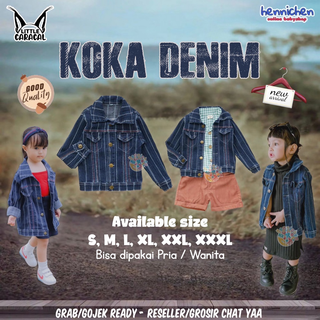 LITTLE CARACAL KOKA DENIM JACKET JAKET JEANS ANAK UNISEX