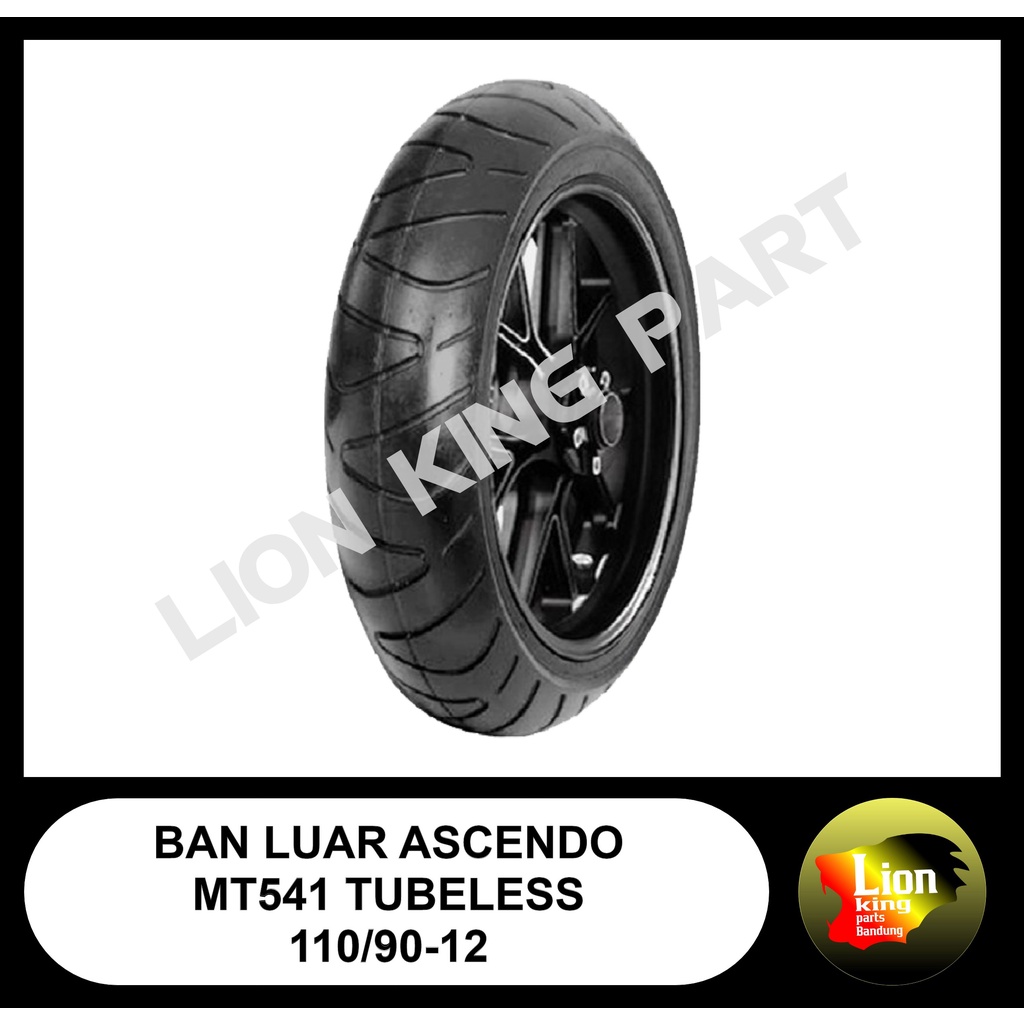BAN LUAR ASCENDO MT541 110/90 RING 12 110/90-12 TUBELESS 100% ORIGINAL