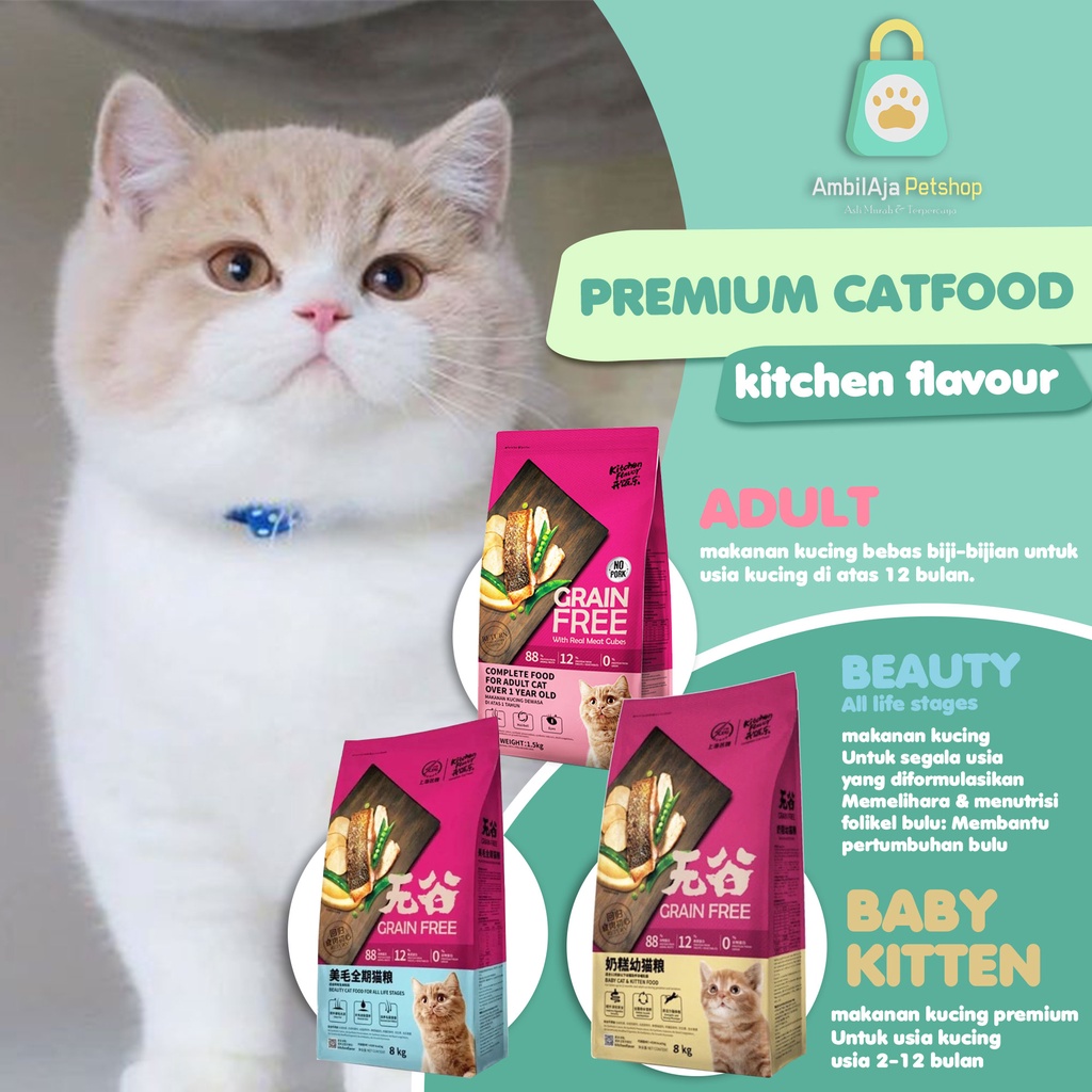 Makanan Kucing Kering Premium Kitchen Flavor  8kg All Variant