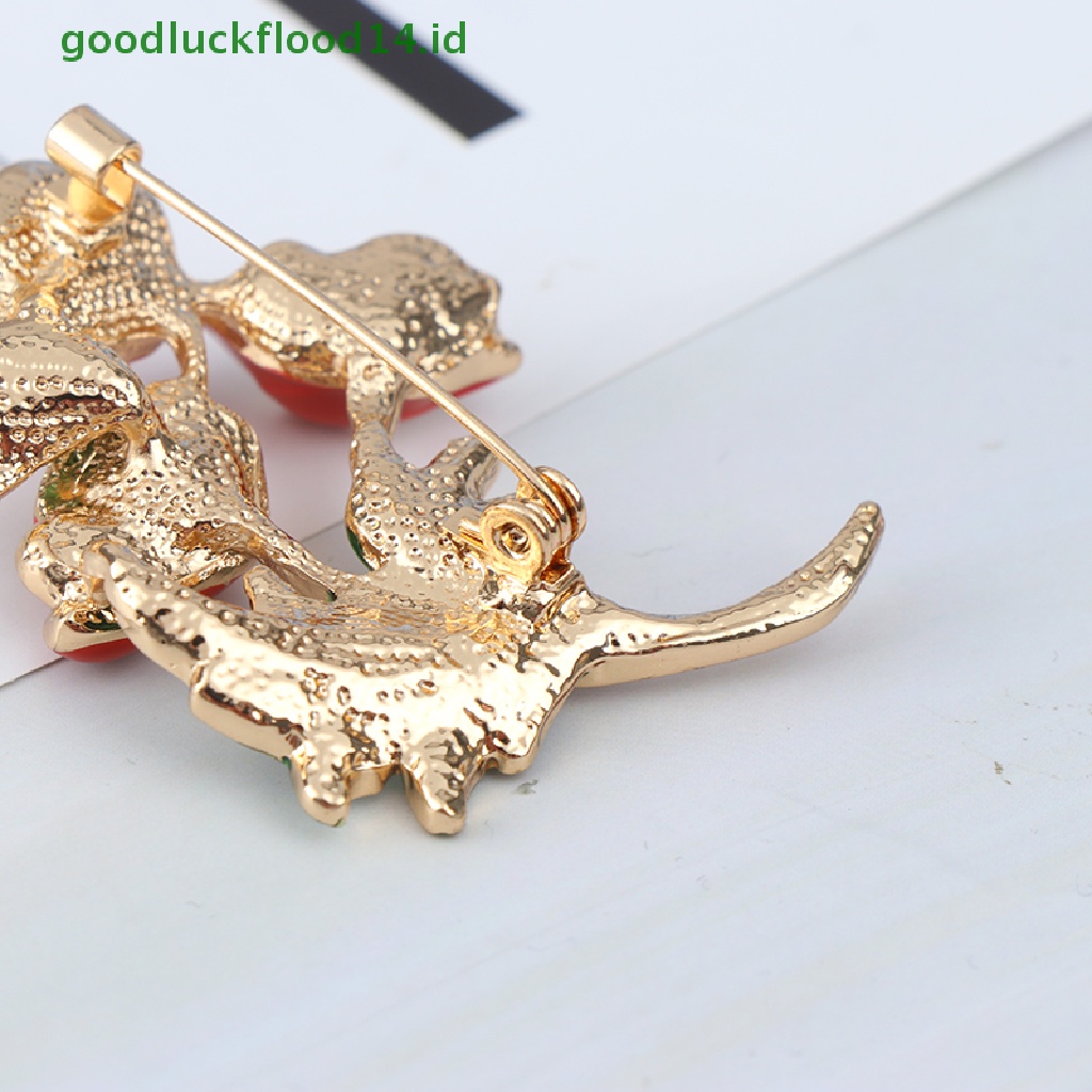 [GOOGFOUR] Minyak Tetes Poppy Bunga Pita Busur Bros Pin Memorial Warna Silver/Gold [TOP]