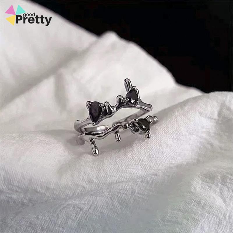 3PCS Cincin RetroDesain Ceruk  Temperamen Mewah  Buka Dapat Disesuaikan  Cincin Jari Telunjuk - PD