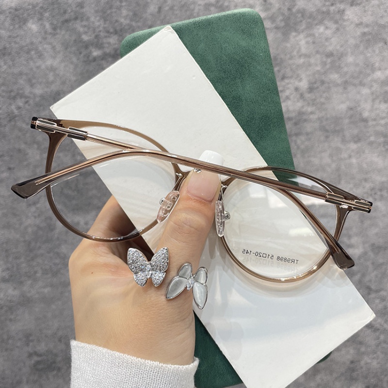 Kacamata Korea Anti Radiasi Wanita T-Huruf Dekorasi TR90 Frame
