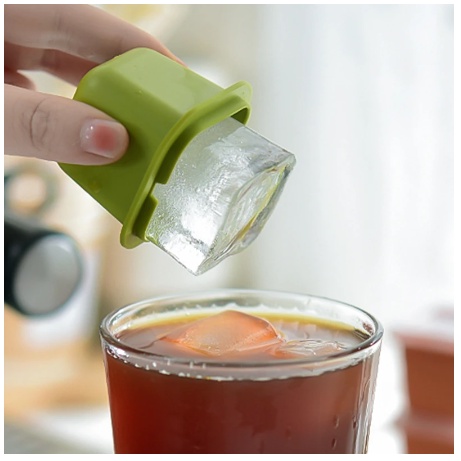 Cetakan Es Batu Kotak Silikon Cetakan Pembuat Kubus Es Persegi Untuk Alat Es Krim Minuman Kopi Jus Wiski Cetakan Es Batu Cube