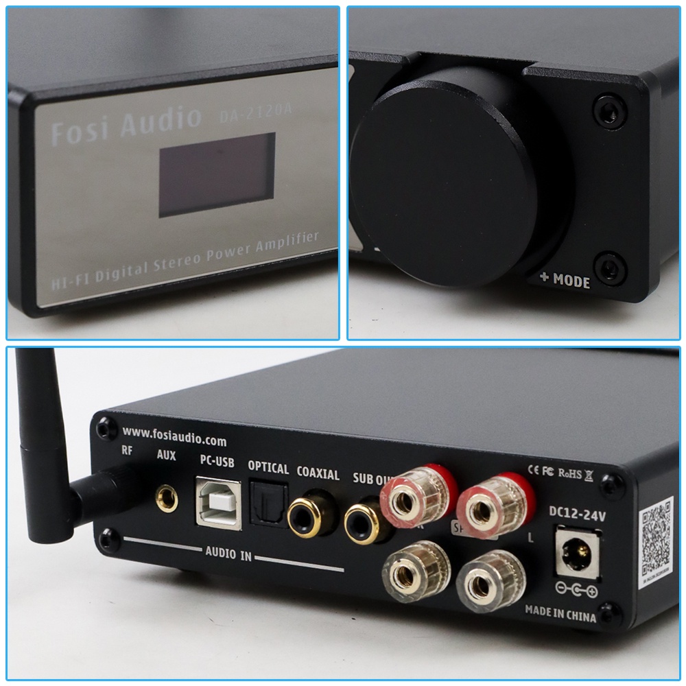 Fosi Audio Bluetooth 5.0 Amplifier 2 Channel Amp Class D - DA2120A - Black