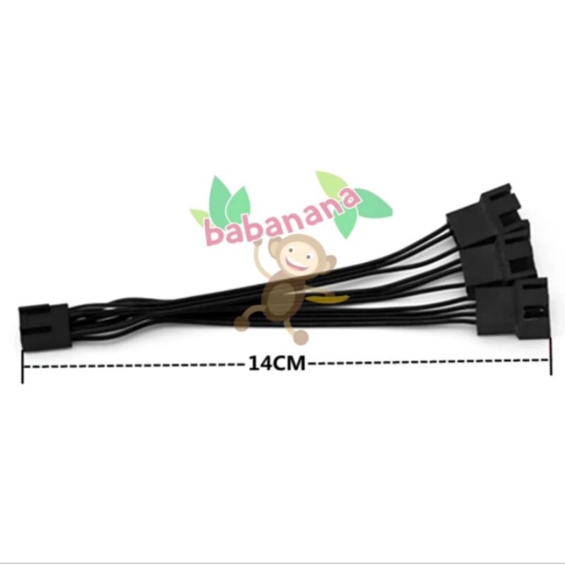 Kabel Splitter Y 1 to 3 PWM Computer Fan 4pin Cable Hub 4 pin Cabang