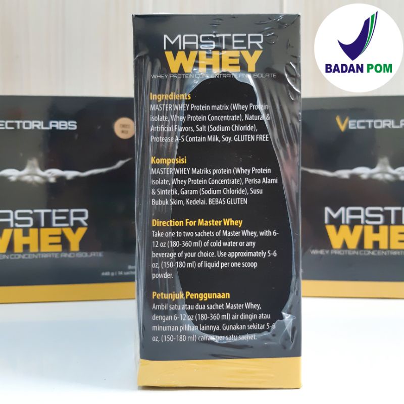 Vectorlabs Master Whey Susu Trial Pack Eceran Ecer Sachet Repack Whey Isolated Protein Murah Surabaya 7 sachet