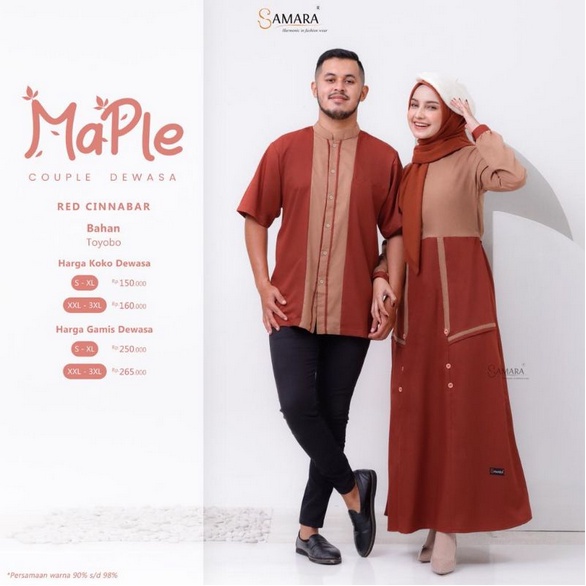 Sarimbit Keluarga Couple Muslim Terbaru 2023 Maple Red Paling Trending