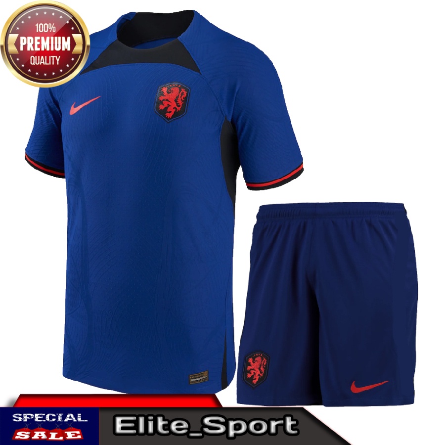 FULL SET JERSEY DAN CELANA BOLA TIMNAS BELANDA AWAY WORLD CUP 2022/2023 GRADE ORI KUALITAS PREMIUM |