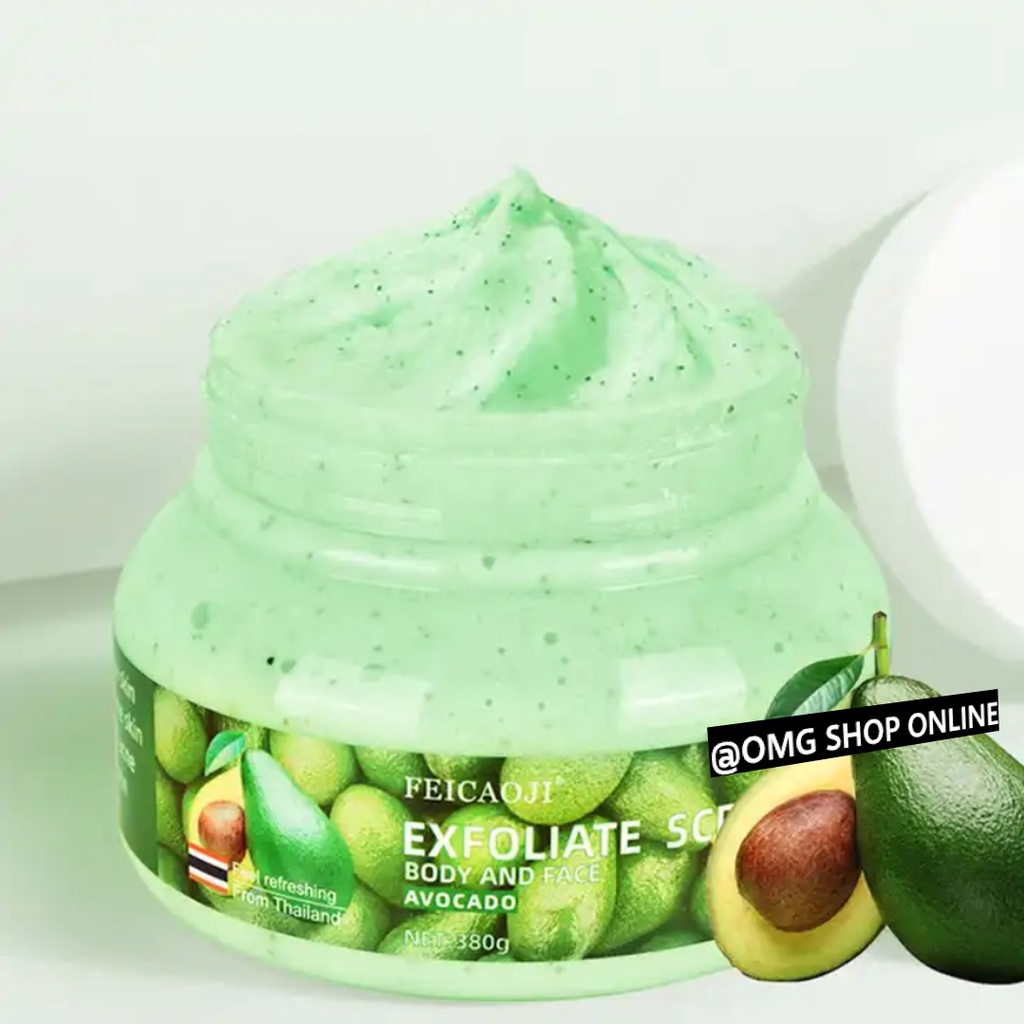 TERMURAH !!! Feicaoji Fruit Body Scrub Pembersih Kulit Alami Pemutih Kulit Badan Wajah 350 Gr / Lulur Pemutih Badan Whitening Body Scrub Brightening Skin Lightening Body Scrub / Lulur Badan Lulur Mandi Pembersih Daki Perontok Daki Body Spa Exfoliating Gel