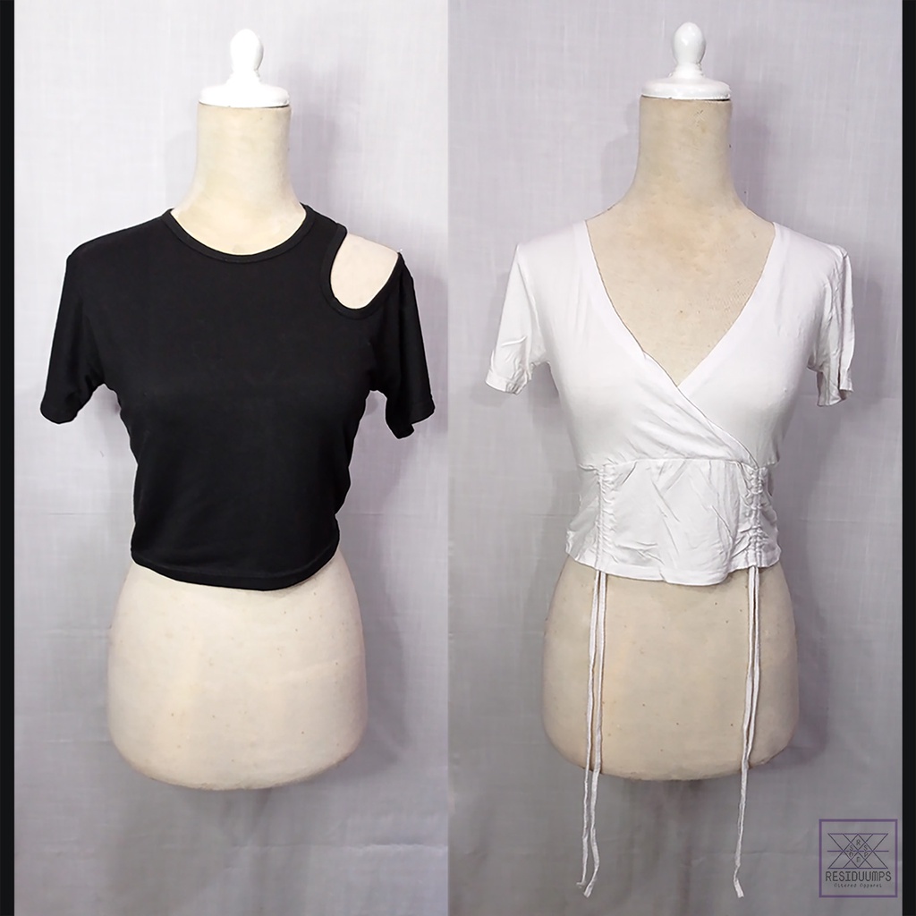 Preloved Blouse / Atasan Crop Top Kaos / Crop Top Senam