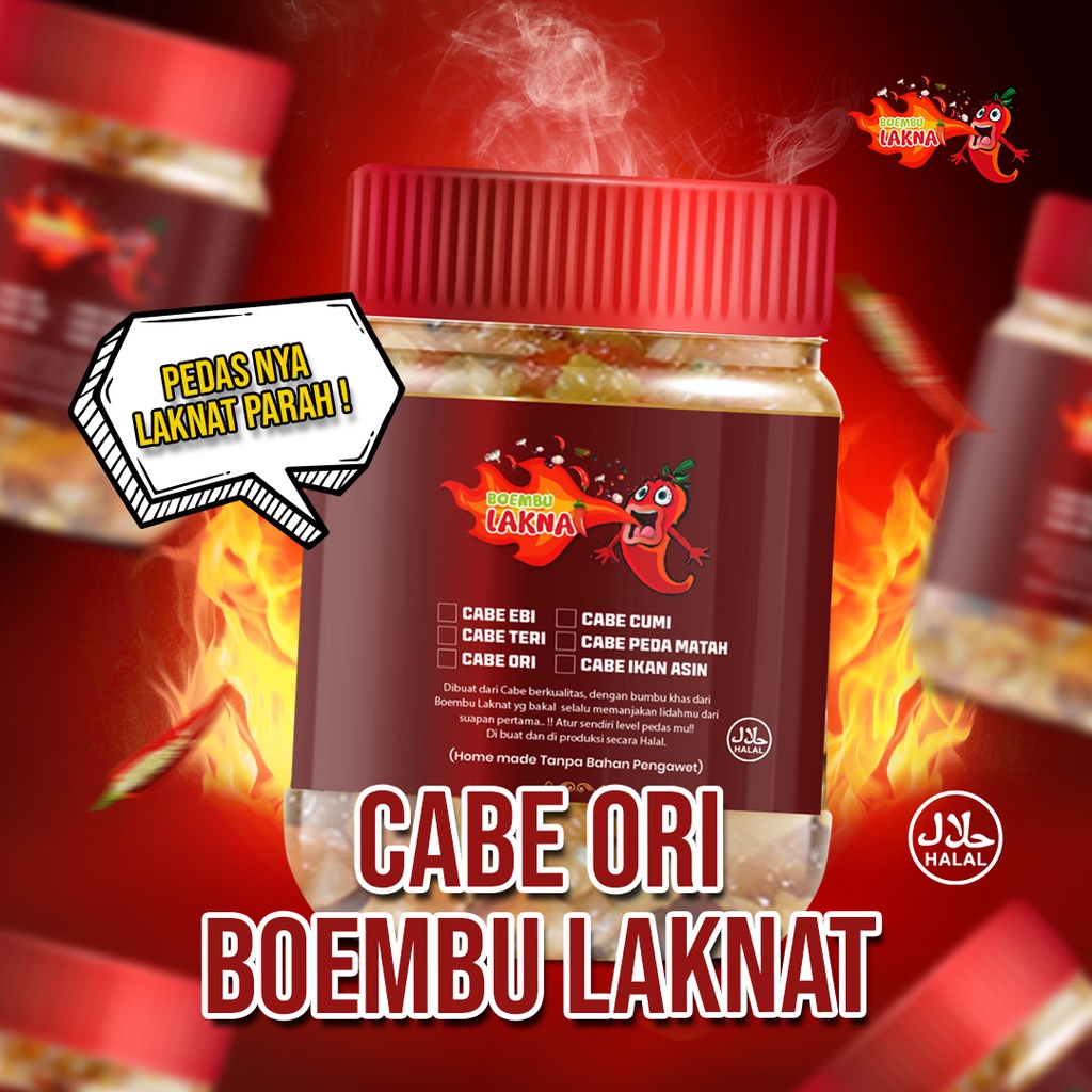 

CABE ORIGINAL BOEMBU LAKNAT | INSTAN VACUM | PEDAS MANTUL - 200 GR