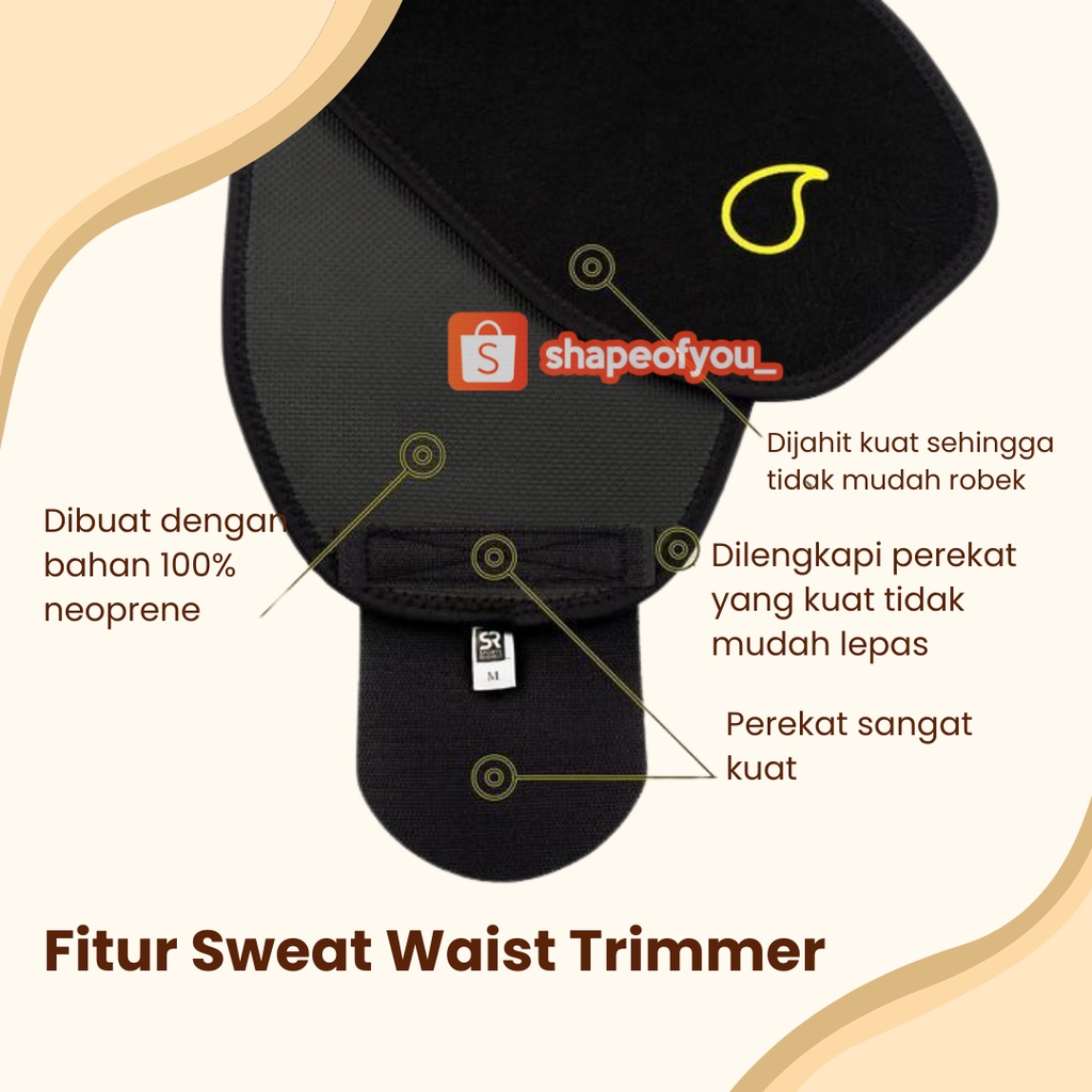 Korset Pelangsing Perut Buncit Pengecil Pinggang Pria Wanita Sweet Sweat Bahan Tebal Pelengkap Pengecil Lengan Arm Trimmer