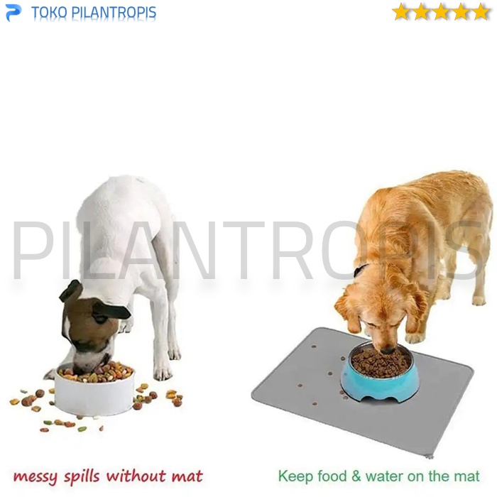 ALAS TEMPAT MAKAN KUCING ANJING SILIKON SILICONE ANTI SLIP WATERPROOF PET FOOD MAT TATAKAN MAKAN ANJING KUCING DOG CAT FEEDING MAT