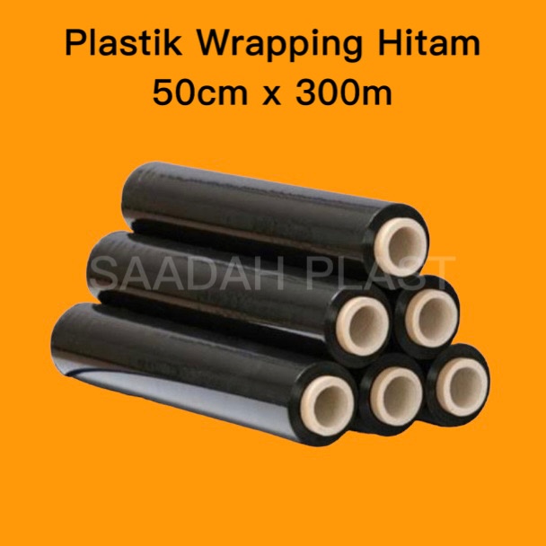 Stretch Film Hitam 50cm x 300m / Plastik Wrapping 50 cm x 300 m