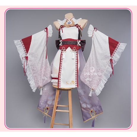 UWOWO Genshin Impact Cosplay Fanart: Yae Miko Cosplay Maid Costume Sexy Ver. Halloween Christmas Costume Maid Dress