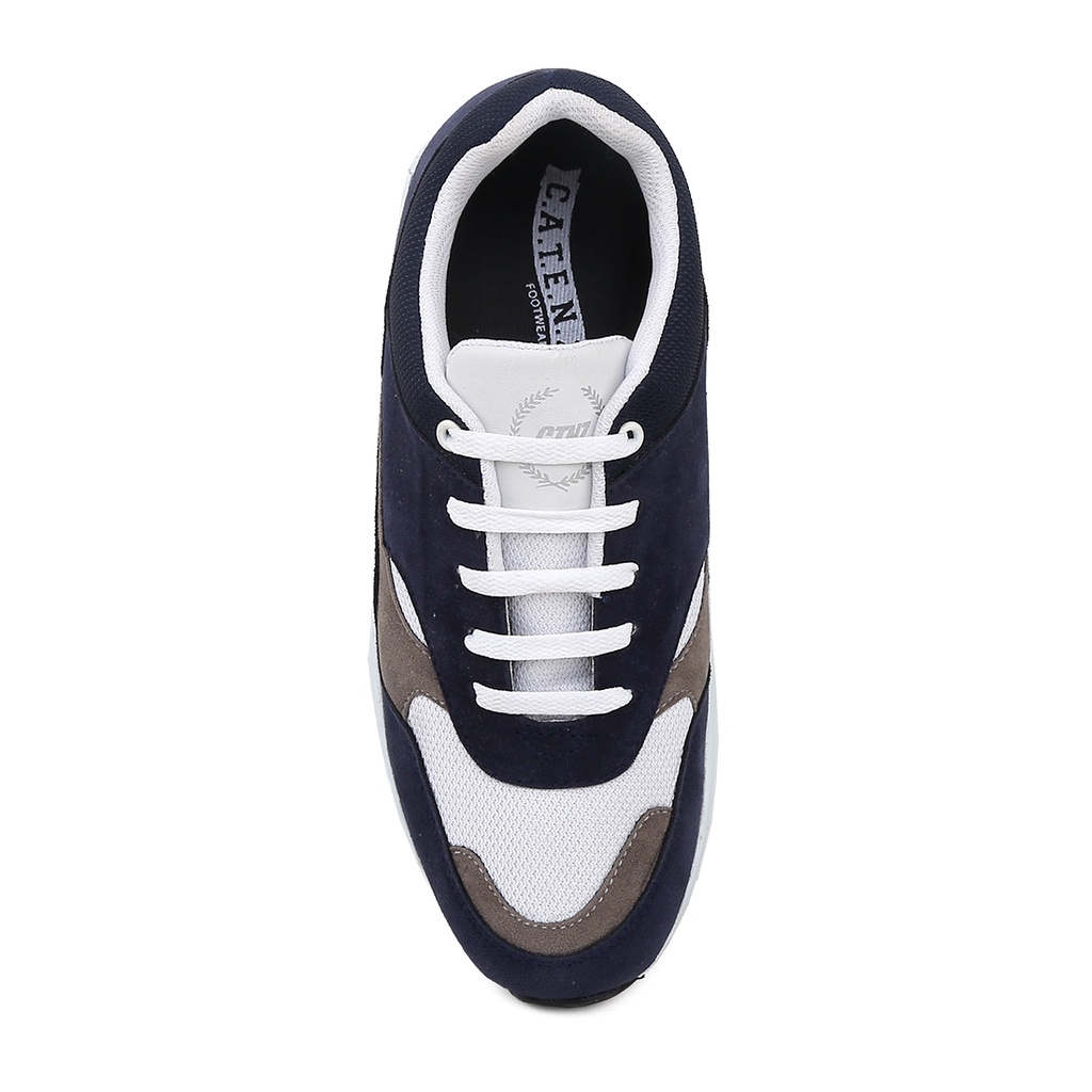 Sepatu Sneakers Pria Trendi Kekinian Terbaru Motif Corak Keren Casual Stylish Outdoor Sport Shoes Fitnes Biru Navy UC x CTNZ C02