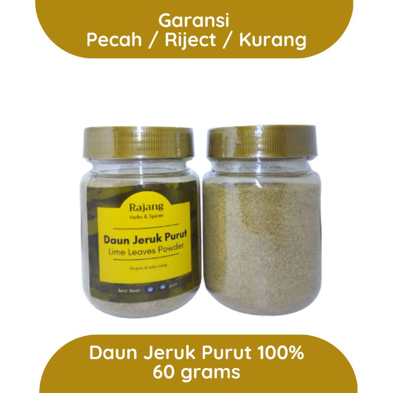 

Bubuk Daun Jeruk Purut 60 gram gr / Lime Leaves - Rajang Herbs & Spices