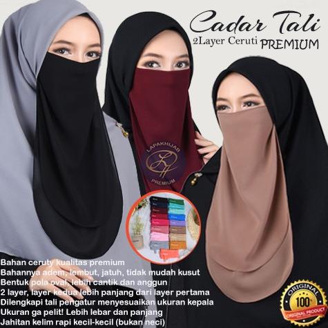 "GQ.13Ja23ᴱ" Cadar Tali 2 Layer Sifon Ceruty Premium Kualitas ORIGINAL Butik Terbaru Untuk  Wanita M