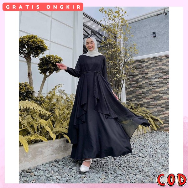 Pakaian Wanita Muslimah Fashion Muslim Remaja Import Jumbo Gamis Syarii Gsmis Syar'I Gamid Branded M