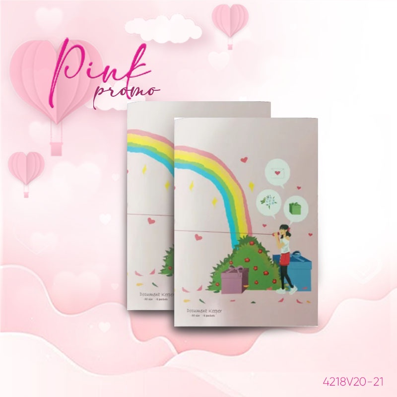 

Bambi Document Holder A4 Edisi Valentine pastel Pink isi 6 Pockets Original