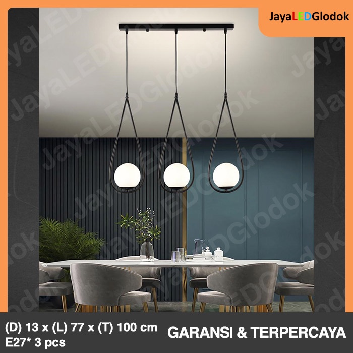 Lampu Gantung Minimalis Ruang Makan Ruang Tamu Hias Hitam 571