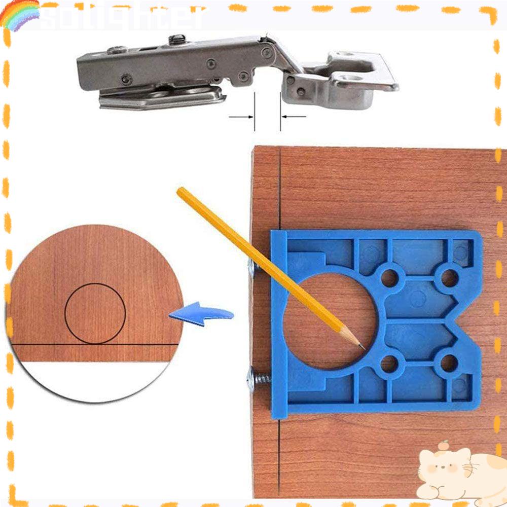 Solighter Hinge Drilling Jig Tool Locator Guide Pengeboran Lubang Engsel