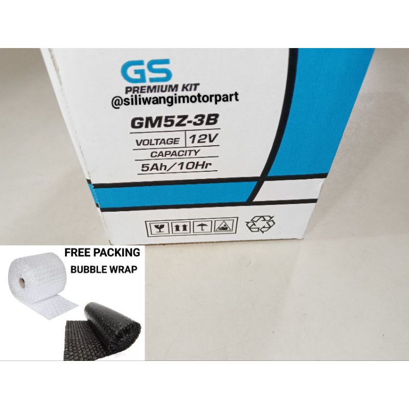 Aki Motor Accu GS GM5Z-3B Mio Supra Grand Shogun Jupiter Z ASLI GS ASTRA 100% Aki Basah