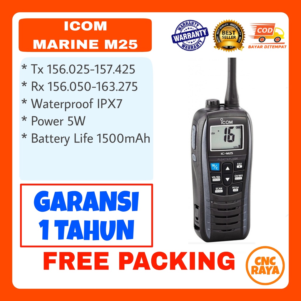 HT ICOM Marine M25 VHF Made In Japan Garansi 1 Tahun Walkie talkie | H T IKOM M 25 VHF Madein Jepang Handy talky | Hate I COM M-25 Buatan Jepang Walky Talki | Toko Radio Komunikasi